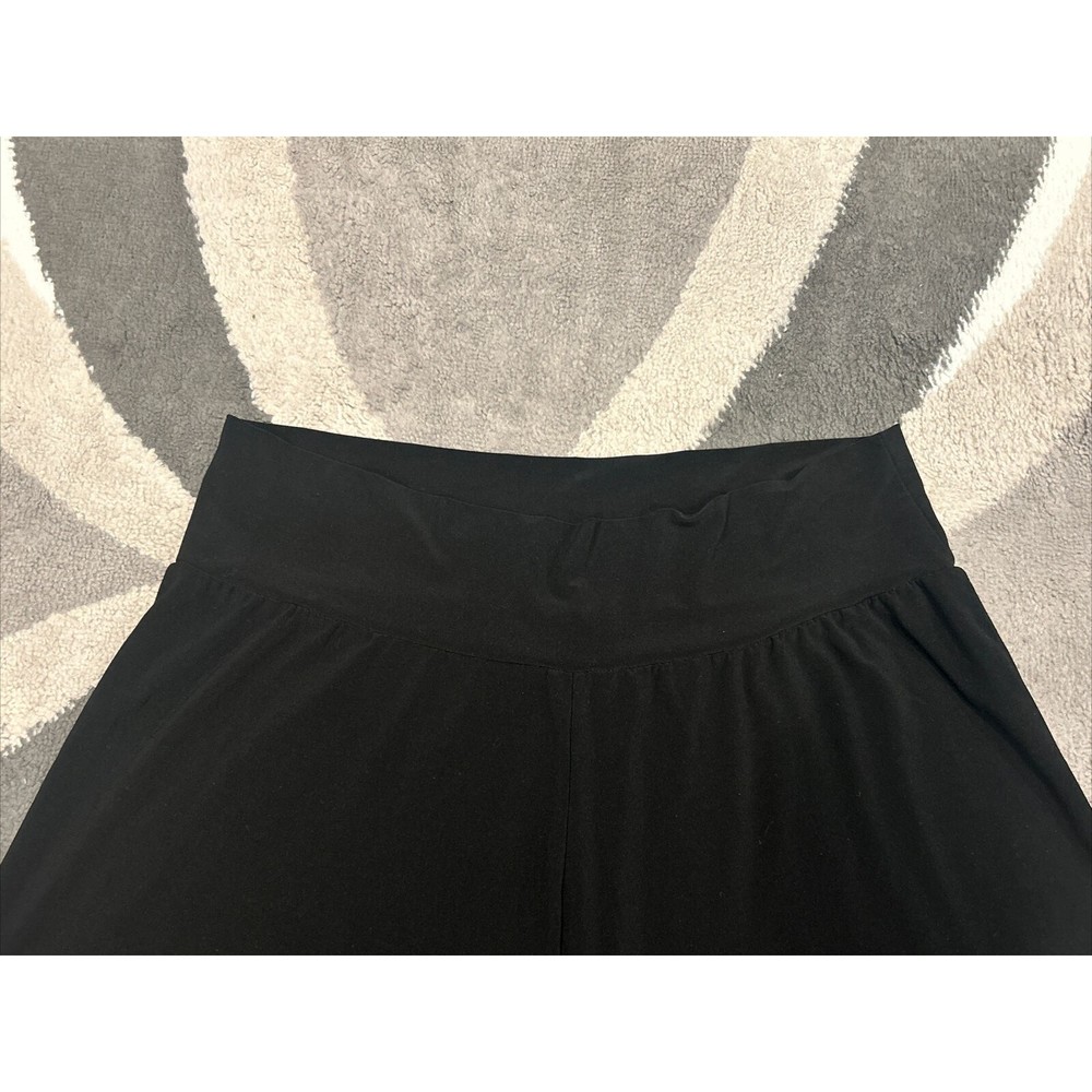 Clara S. Women's XL Black Cropped Wide Leg Stretch Gaucho Pants - Picture 3 of 3